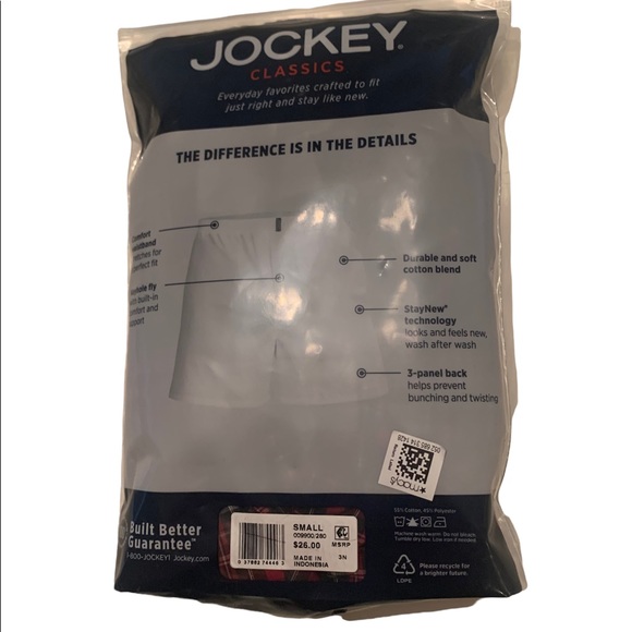 3 pack Jockey cotton blend full cut woven boxers. NWT Small 28-30 - Picture 3 of 3